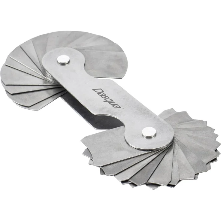 Dasqua 1351-0015 Gewindelehre metrisch für Schraubengewinde, 15.5 - 25 mm