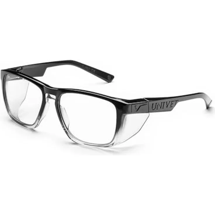 UNIVET Schutzbrille Diamond/After Dark EN 166, Lesebrille mit klarer Scheibe +3 Dioptrien und Anti-Kratz-Beschichtung