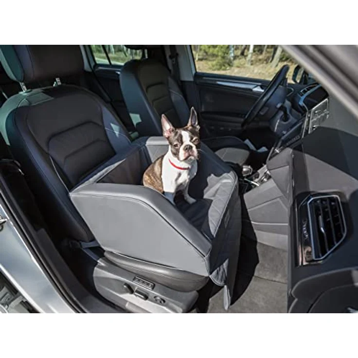 DOGGY Hundeautositz Trip-Sitz, Multifunktional, Graphit Leder, für kleine Hunde (46x46x31 cm) – Bild 2