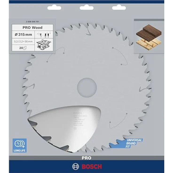 Bosch Professional Kreissägeblatt Construct Wood (Holz, 315 x 30 x 3,2 mm, 20 Zähne, Zubehör Kreissäge) – Bild 2