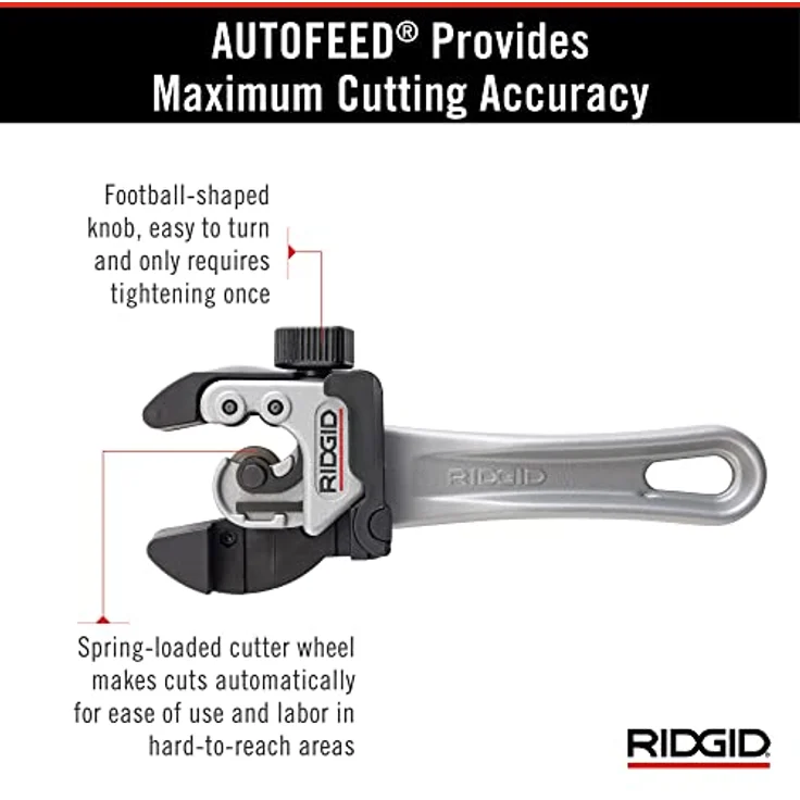 RIDGID 32573 Modell 118 2-in-1 Mini-Rohrabchneider mit AUTOFEED und Ratschengriff für beengte Arbeitsbereiche, Rohrabschneider von 6 mm bis 28 mm – Bild 6