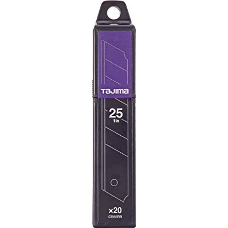 Tajima CB65RB-20H Razar Black Cutterklinge, 25 mm, Premium Stahl, Set mit 20 Stück
