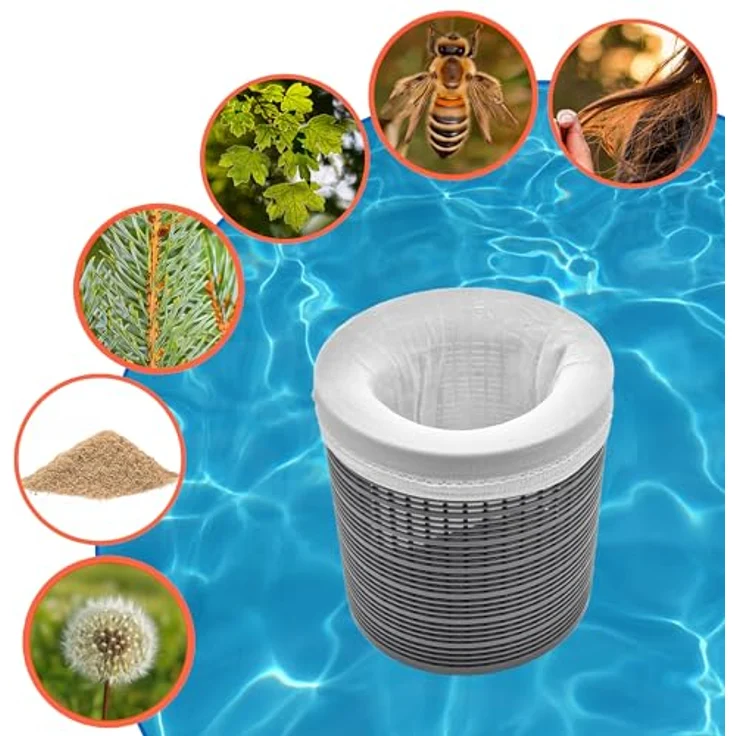 Spetebo Skimmer Socke weiß - 20er Set - Poolfilter Schoner - Skimmerkorb Netz Vorfilter Poolpumpe Schutz Filter Schmutzfang – Bild 4