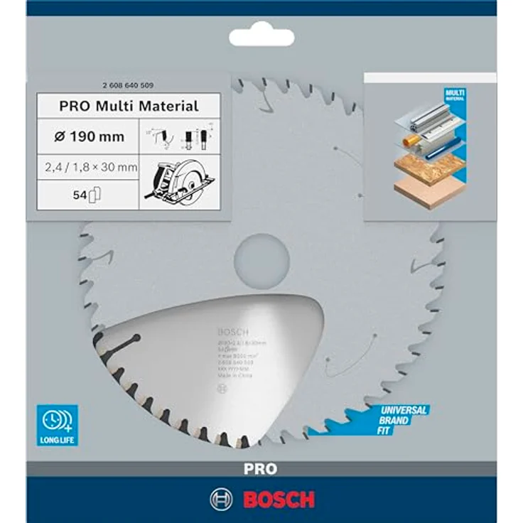 Bosch Professional Kreissägeblatt Multi Material zum Sägen in Multimaterial für Handkreissägen (Ør 190 mm) – Bild 2