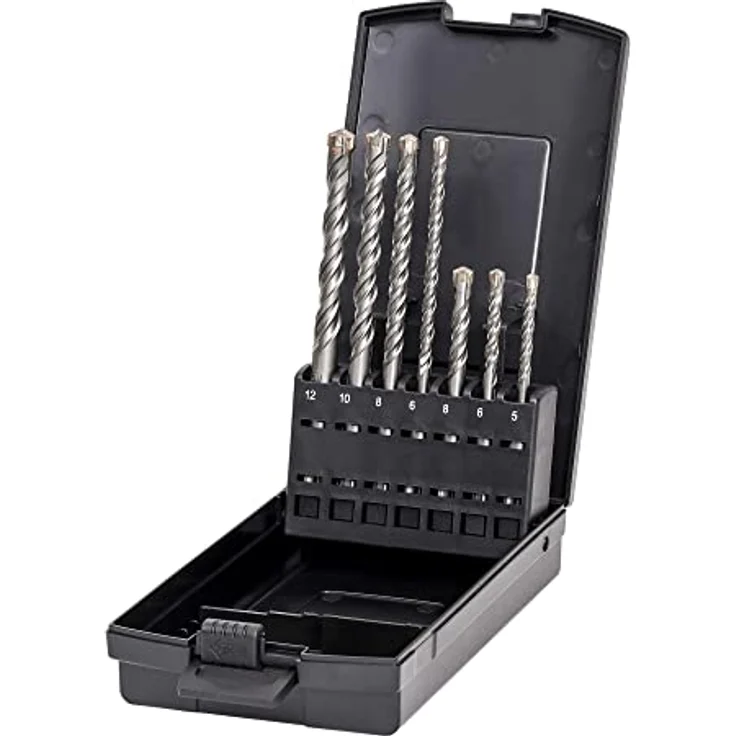 STIER Hammerbohrer Set Premium SDS-plus, 7-teilig, Beton & Mauerwerk, rechtsschneidend, 110 und 160 mm Gesamtlänge – Bild 1