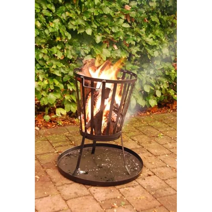 Esschert Design Bodenplatte Feuerkorb rund schwarz Eisen Schutzplatte 50x3 cm – Bild 5