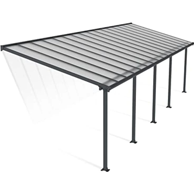 Palram Canopia Olympia Terrassenüberdachung 3X10 - Gestell aus Alumiuium & 16 mm Polycarbonat - Terrassendach für den ganzjährigen Gebrauch geeignet, Grau – Bild 1