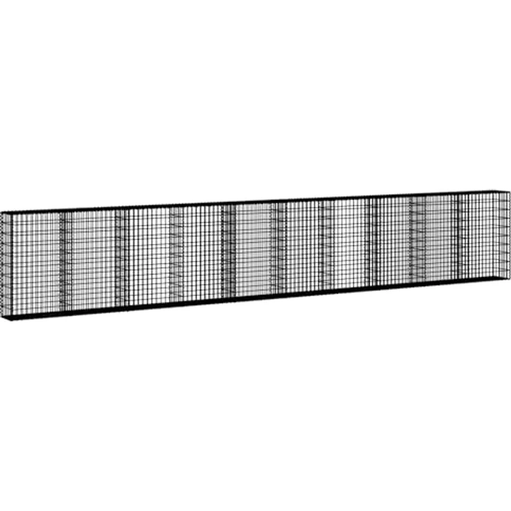 vidaXL Gabionenwand mit Abdeckung Verzinkter Stahl 600×30×100 cm – Bild 10