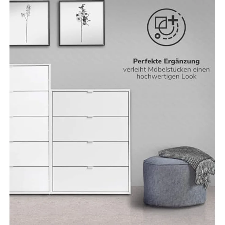mokebo Möbelgriff Der Handliche (aus Metall) in Weiß, für Push-to-Open Möbel & Schränke – Bild 4