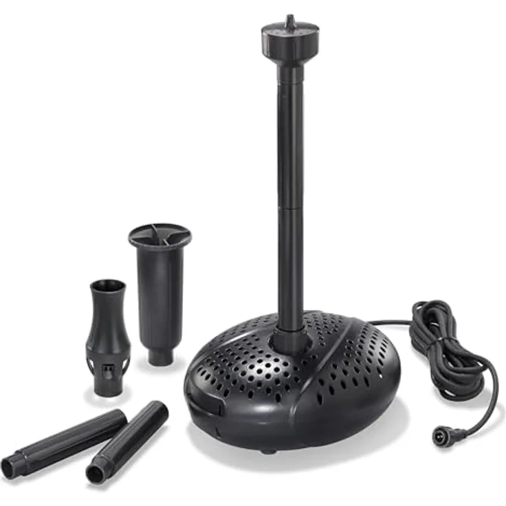 Esotec Solar Einzelpumpe Fountain 1750 2500 Pro, 12-18V/DC Teichpumpe mit max. 2500 l/h, IP68, universell einsetzbare Ersatzpumpe für Gartenteich und Brunnen