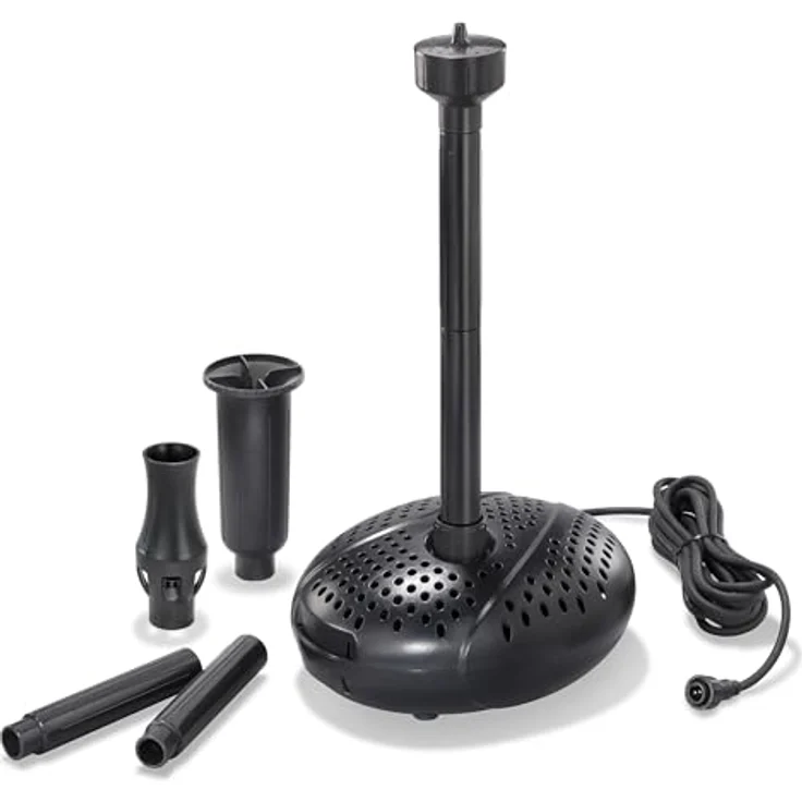 Esotec Solar Einzelpumpe Fountain 1750 2500 Pro, 12-18V/DC Teichpumpe mit max. 2500 l/h, IP68, universell einsetzbare Ersatzpumpe für Gartenteich und Brunnen – Bild 1