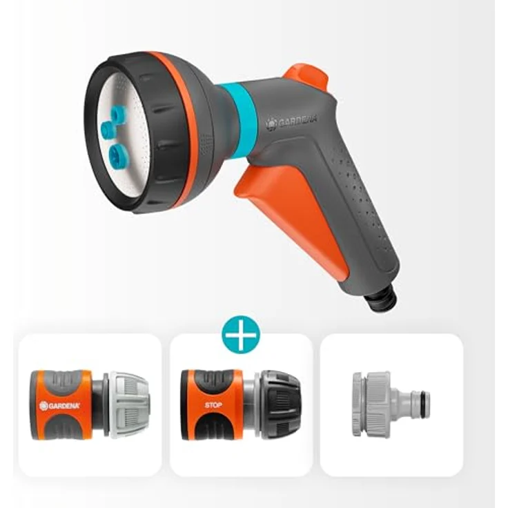 Gardena Multifunktionsbrause Starter-Set Classic, 4 Sprühbilder, UV- und frostbeständig, mit Wasserstop – Bild 6