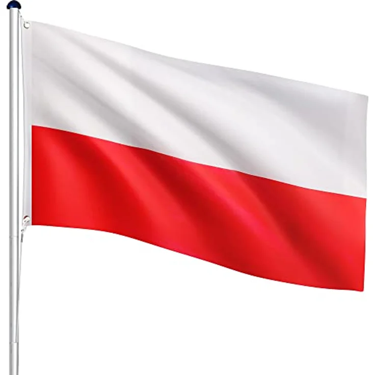 FLAGMASTER Teleskop Fahnenmast, Aluminium 6,50m, 5-fach höhenverstellbar, inkl. 30 Flaggen zur Wahl, Komplettset mit Bodenhülse – Bild 1