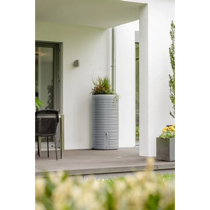 Garantia Nordic 2in1 Regenspeicher Komplett-Set 300 Liter steingrau mit Chrom-Auslaufhahn und Fallrohranschluss – Bild 5
