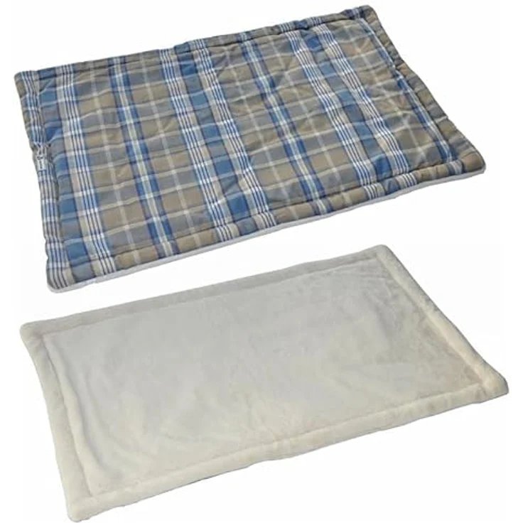 nanook XL Hundedecke Katzendecke flauschig weiche Wärmedecke Liegedecke zum Kuscheln waschbar beige blau 115 x 70 cm – Bild 3