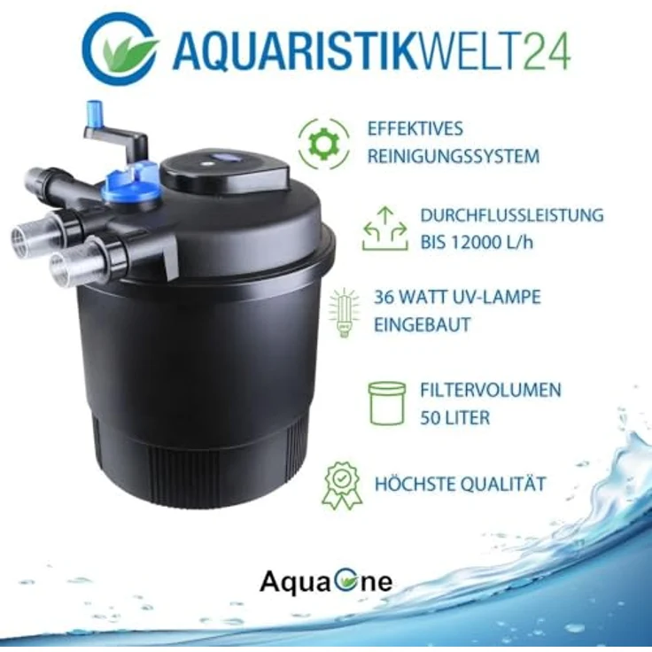 Aquaristikwelt24 CPF 20000, Bio Druckteichfilter 40000l inkl.36 Watt UVC Klärer - Selbstreinigend – Bild 3