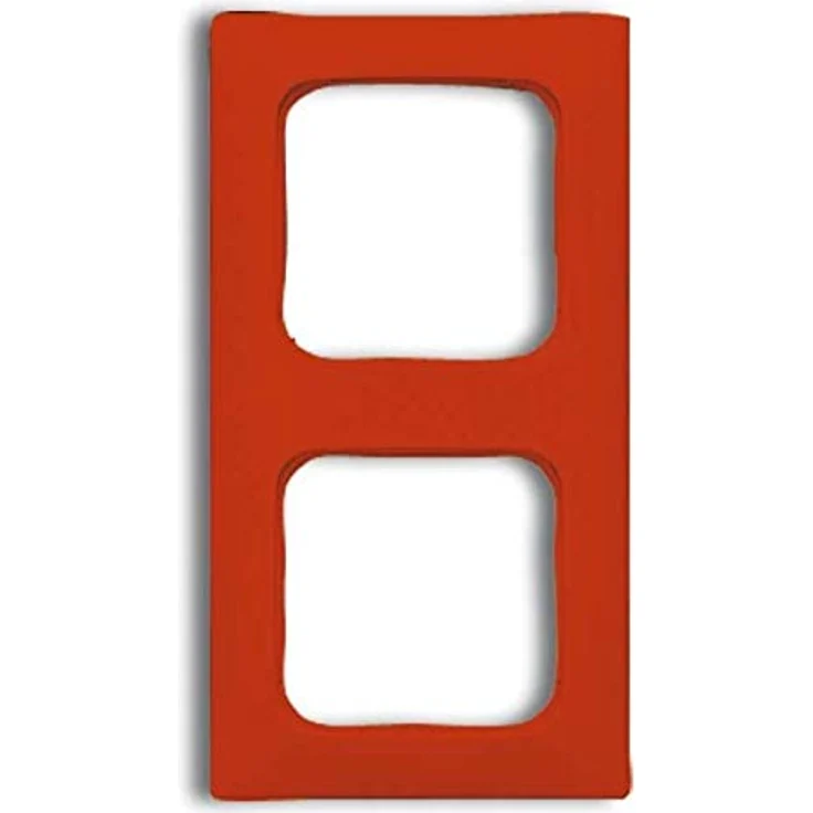 Busch-Jaeger 2-Fach Rahmen 2512-217K-103, roter Abdeckrahmen mit einfacher Montage – Bild 1