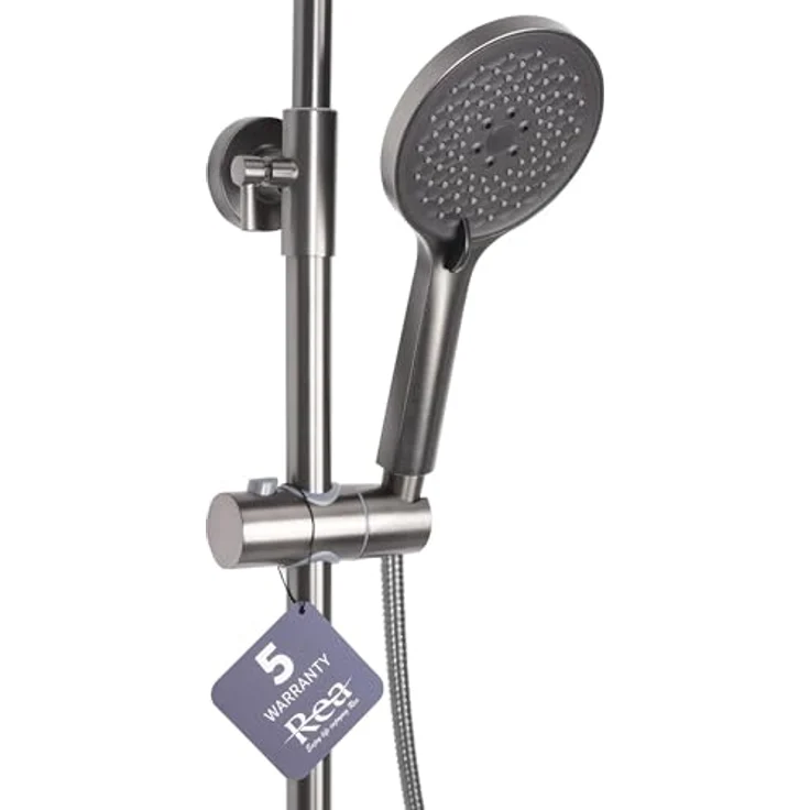 wohnwerk.idee Avalon Duschsystem, Duscharmatur mit Regendusche Ø 25 cm, Gold Matt Schwarz Grau Kupfer – Bild 6