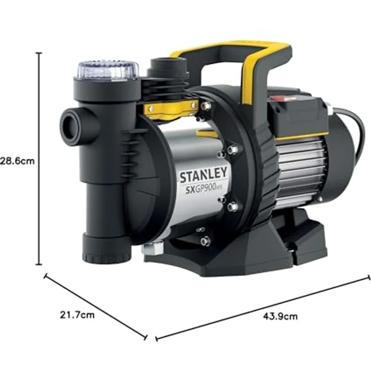 Stanley Pumpe,900 W Sxgp900Xfe, Selbstansaugende, Gelb,Schwarz, 900 W – Bild 5