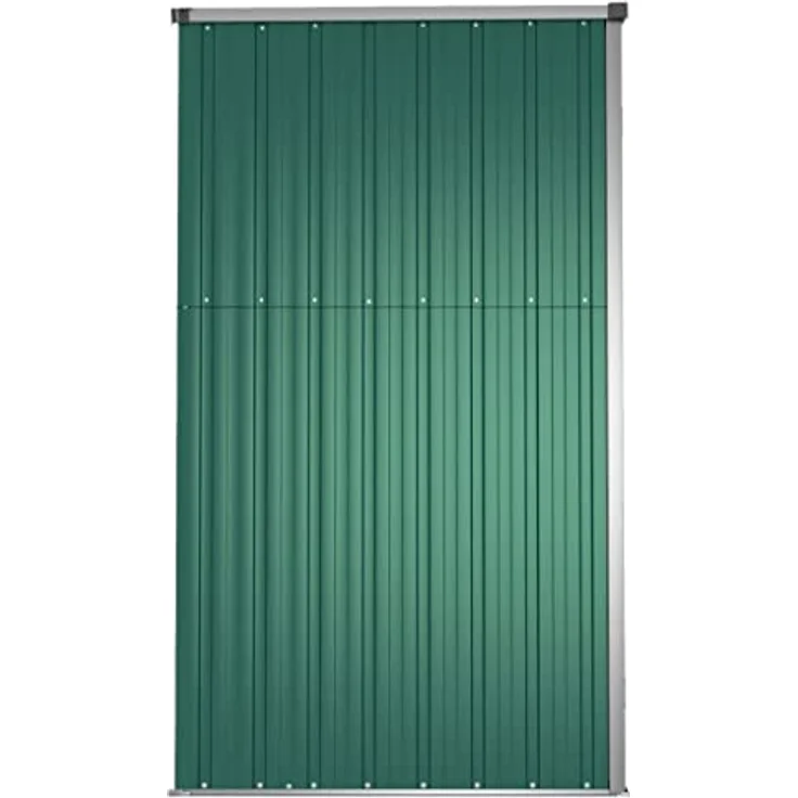 vidaXL Gerätehaus Grün 161x89x161 cm Verzinkter Stahl, Schrägdach und organisierter Stauraum – Bild 5