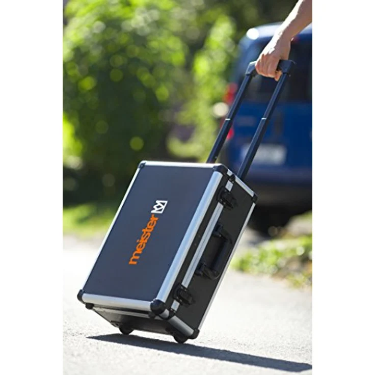 Meister Werkzeugtrolley 156-teilig - Werkzeug-Set - Mit Rollen - Teleskophandgriff - Profi Werkzeugkoffer befüllt - Werkzeugkiste fahrbar auf Rollen - Werkzeugbox komplett mit Werkzeug - 8971440 – Bild 5