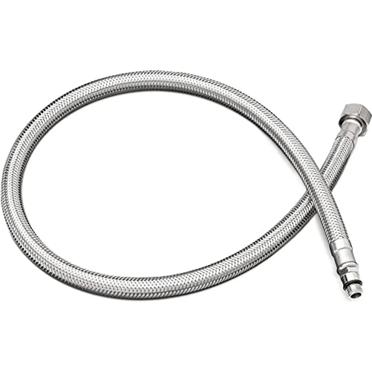 Navaris Stahlflex Schlauch Armaturenanschluss - G3/8 Zoll x M10 x 70cm x 1 AG - Wasserhahn Armatur 3/8" Anschlussschlauch - Verbindungsschlauch – Bild 5
