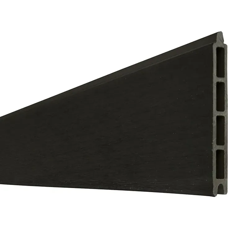 GroJa Solid Steckzaun, 180 x 15 cm, Schwarz co-extrudiert, aus nachhaltigem BPC mit Pflegeleichtigkeit und Strapazierfähigkeit