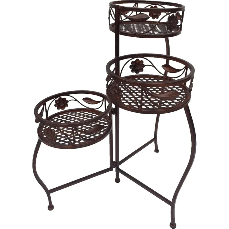 Pflanzenständer Blumenständer Gartendeko Blumenregal Eisen Antik braun