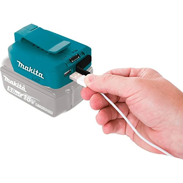 Makita DECADP05 Akku-USB-Adapter, 2 USB-Ausgänge für 14,4 V und 18 V Li-Ion Akkus, ohne Akku, ohne Ladegerät – Bild 3