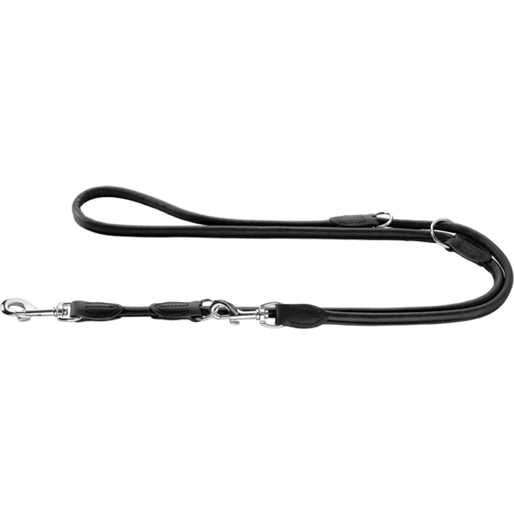 Hunter Hunde-Leine verstellbar Round & Soft schwarz 10-200 – Bild 1