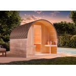 FinnTherm Fasssauna ScandiPod Premium 2 Sitzbänke aus Holz Sauna Wandstärke: 42 mm Außensauna