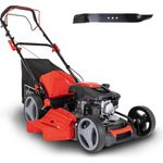 Scheppach MS173-51 Benzin Rasenmäher - 51cm Schnittbreite | Reinigungsfunktion | 65 Liter Fangkorb | Stahlgehäuse | 7-stufige Höhenverstellung | Mulchfunktion | Radantrieb | Seitenauswurf | inkl. Ersatzmesser