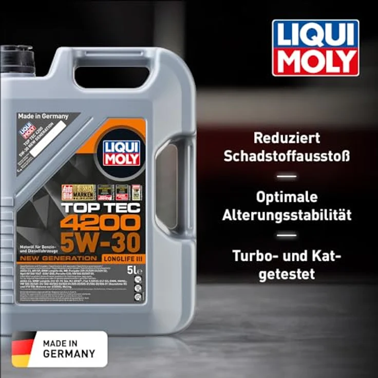 LIQUI MOLY 3707 Motoröl Top Tec 4200 5W-30 Motorenöl Leichtlauf Motor Öl 5 Liter – Bild 2