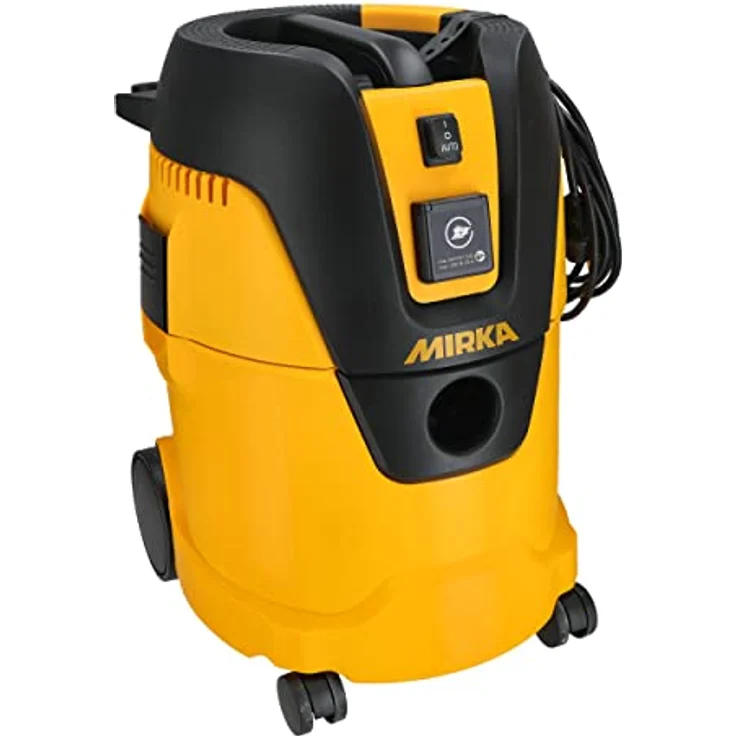 MIRKA 1025 L P&C Industriestaubsauger, Nass- und Trockensauger mit 1000 W, 25 Liter, Adapter für Schleifmaschinen, Schwarz, Gelb – Bild 3