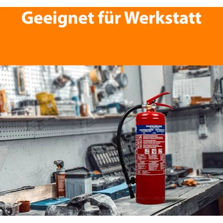 Smartwares Pulver Feuerlöscher Halterung 4kg Klasse ABC Stahl Pulverlöscher – Bild 6