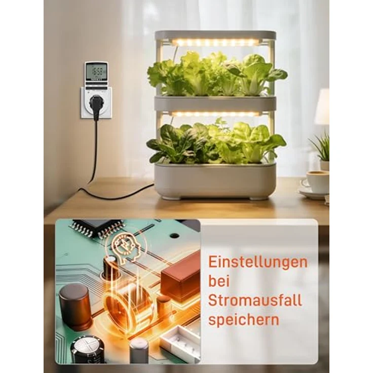 NOVKIT 2x digitale Zeitschaltuhr Steckdose mit 10 programmierbaren Schaltprogrammen und Zufallsfunktion für Innen (230V / 16A / 3680W) – Bild 4