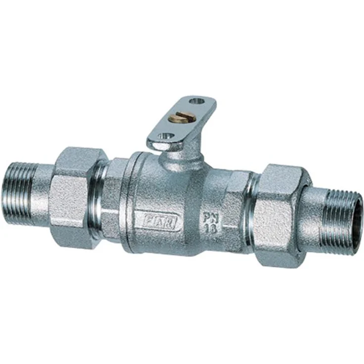 FAR Motorisiertes, dreifach ventiliertes Auslassventil, 2-Wege, Männlich/Männlich, Anschlussgröße 1/2", verchromt, Max. Betriebsdruck 16 bar, geeignet für Wasser und Glykol
