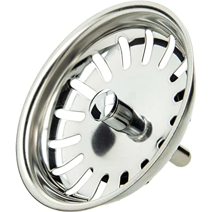 tecuro Siebkörbchen Siebkorb Ø 81 mm, Edelstahl mit Metall-Führungsstange 8 mm und Kugel, inkl. Lippendichtung – Bild 1