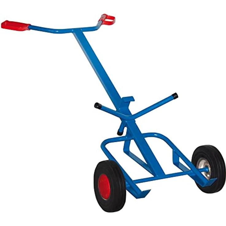 VARIOFIT Fasskarre fk-1103, 250 kg Tragkraft für 200 Liter Fässer, pulverbeschichtet in RAL 5010 enzianblau, mit Luftbereifung – Bild 1