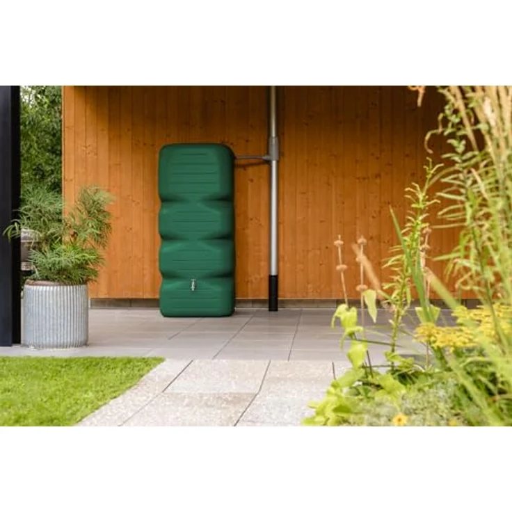 Generic GRAF Gartentank CUBUS 1000L Dunkelgrün, Regenspeicher mit drei Gewindeanschlüssen – Bild 5