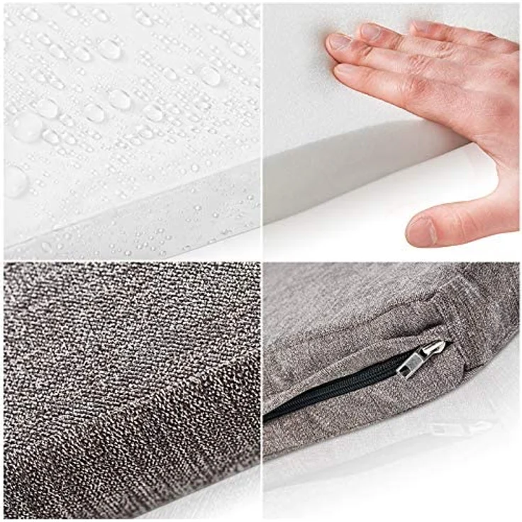 ONVAYA® Hundekissen aus Memory Foam | orthopädisch | 95 Grad waschbar | grau | Größe S-XXL | Hundebett | Hundematratze | Hundematte | Liegekissen (XXL (112 x 74 x 5 cm)) – Bild 4
