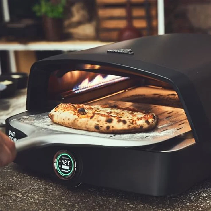 BURNHARD Gas-Pizzaofen FAT TONY, 8 kW Outdoorofen mit Cordierit-Pizzastein, Temperatur bis 650 °C, ideal für Terrasse und Garten – Bild 2