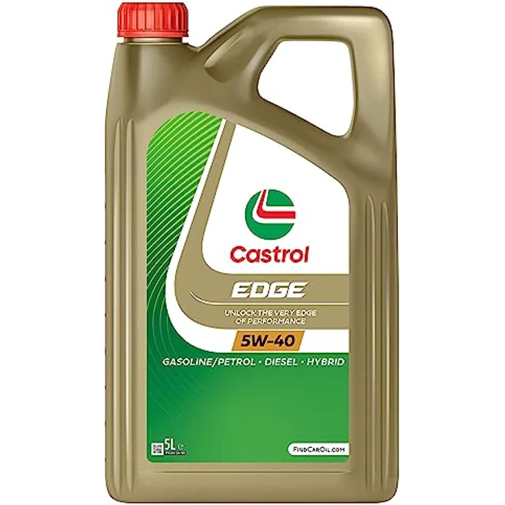 Castrol Motoröl EDGE 5W-40, Hightech-Leichtlauföl mit Fluid-TITANIUM-Technologie, 5L für Benzin, Diesel und Hybridfahrzeuge – Bild 1