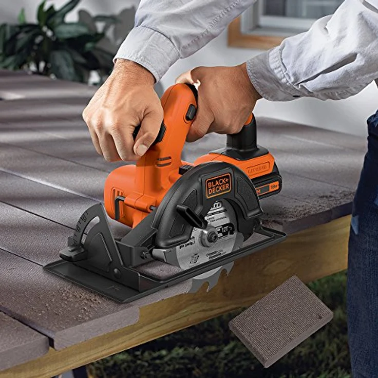 Black+Decker Akku-Kreissäge (18V, bis zu 43 mm Schnitttiefe einstellbar,  140 mm, ohne Akku und Ladegerät, mit Überlastschutz, elektrische Bremse, gummierter Griff) BDCCS18N – Bild 3