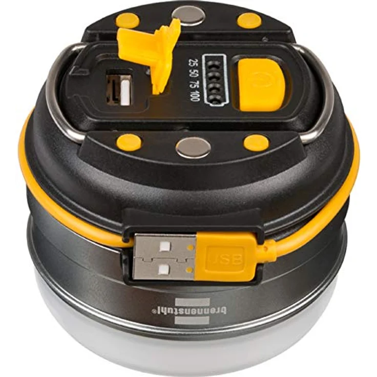 Brennenstuhl Akku LED Outdoor Leuchte OLI 0300 A (Campingleuchte für außen 350lm / Campinglampe mit bis zu 70h Leuchtdauer, Lampe zum campen inkl. USB-Powerbank, zusätzlich SOS- und Blink-Funktion) – Bild 2