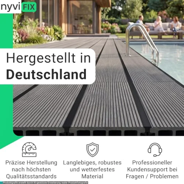 NYVI NYVIFix Terrassendielen Fugendichtband, Profi Dichtung für WPC/PVC/Stein/Holzboden, 10,5mm & 14mm, UV-beständig, grau/braun/dunkelbraun/schwarz, Made in Germany – Bild 6