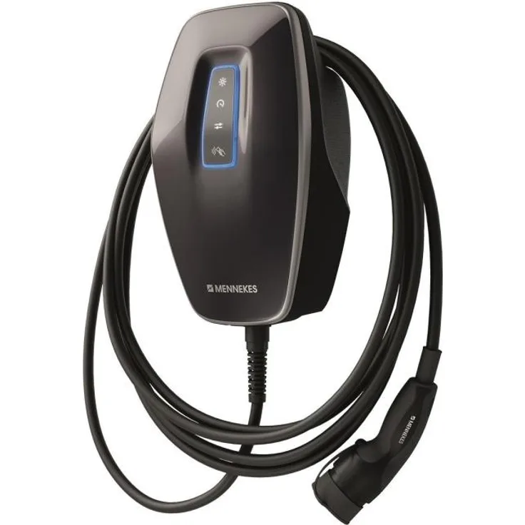 Mennekes Amtron® 4You 510, Wallbox für Elektroautos mit 22 kW, fest verdrahtet, RFID-Zugangsschutz, WLAN/LAN-fähig, 7,5 m Typ 2 Ladekabel, PV-optimiertes Laden