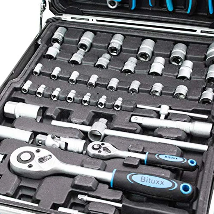 BITUXX Werkzeugkoffer 1200 teilig Knarrenkasten Werkzeugkiste Werkzeugtrolley Nusskasten Ratschenkasten Ratsche Nüsse Steckschlüssel Torx Vielzahn Ratschen – Bild 4