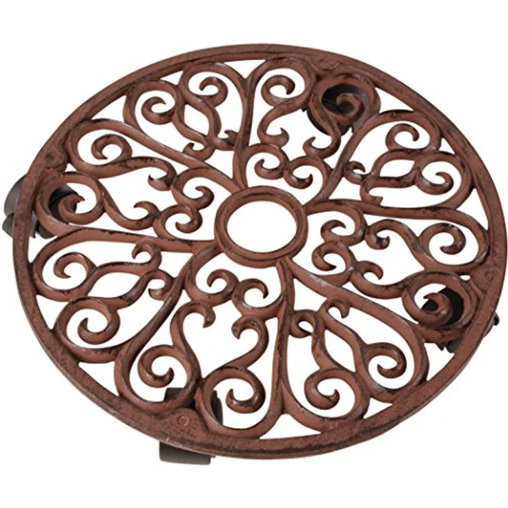 Esschert Design Pflanzentrolley rund L 100% Gusseisen - Preisvergleich – Bild 1