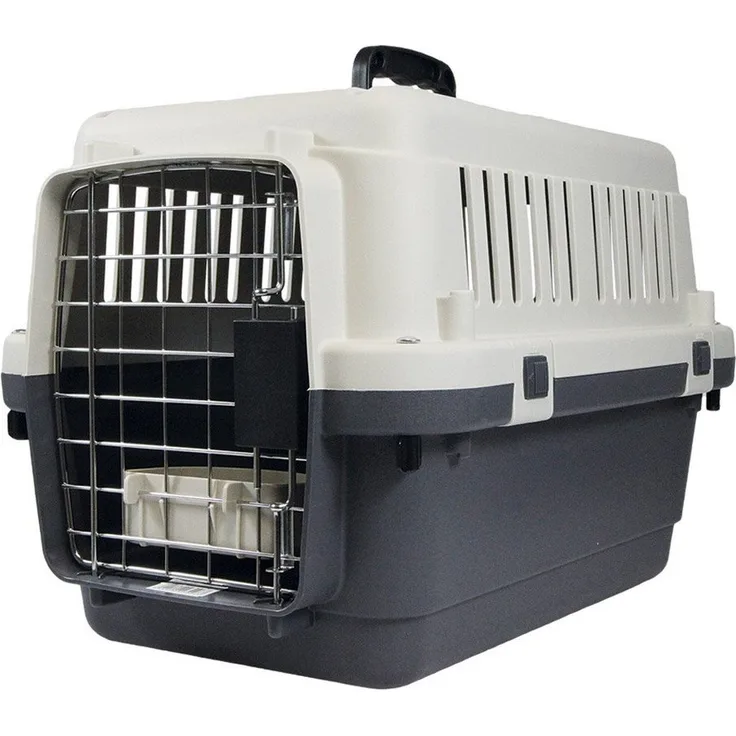 Karlie Tiertransportbox Transportbox für Hunde bis 10kg, Entspricht IATA, Größe S - Kunststoff, Metalltür, Tragegriff, Wassernapf